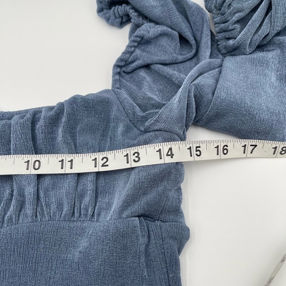 Princess Polly Haleema Long Sleeve Mini Dress Blue Size 8 Square Neck - Picture 6 of 9